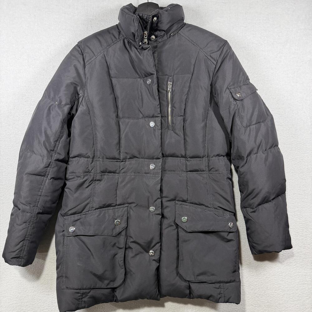 Lauren Ralph Lauren Coat Womens Petite Small Black Down Puffer Mid Length